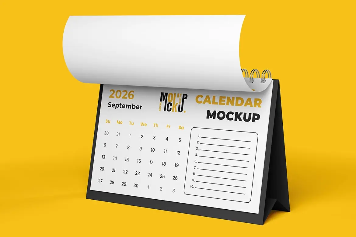 纵向日历模板展示样机 Calendar Mockup Sets