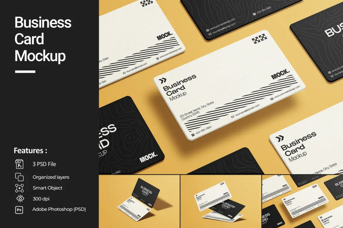 商务名片样机模版 Business Card Mockup