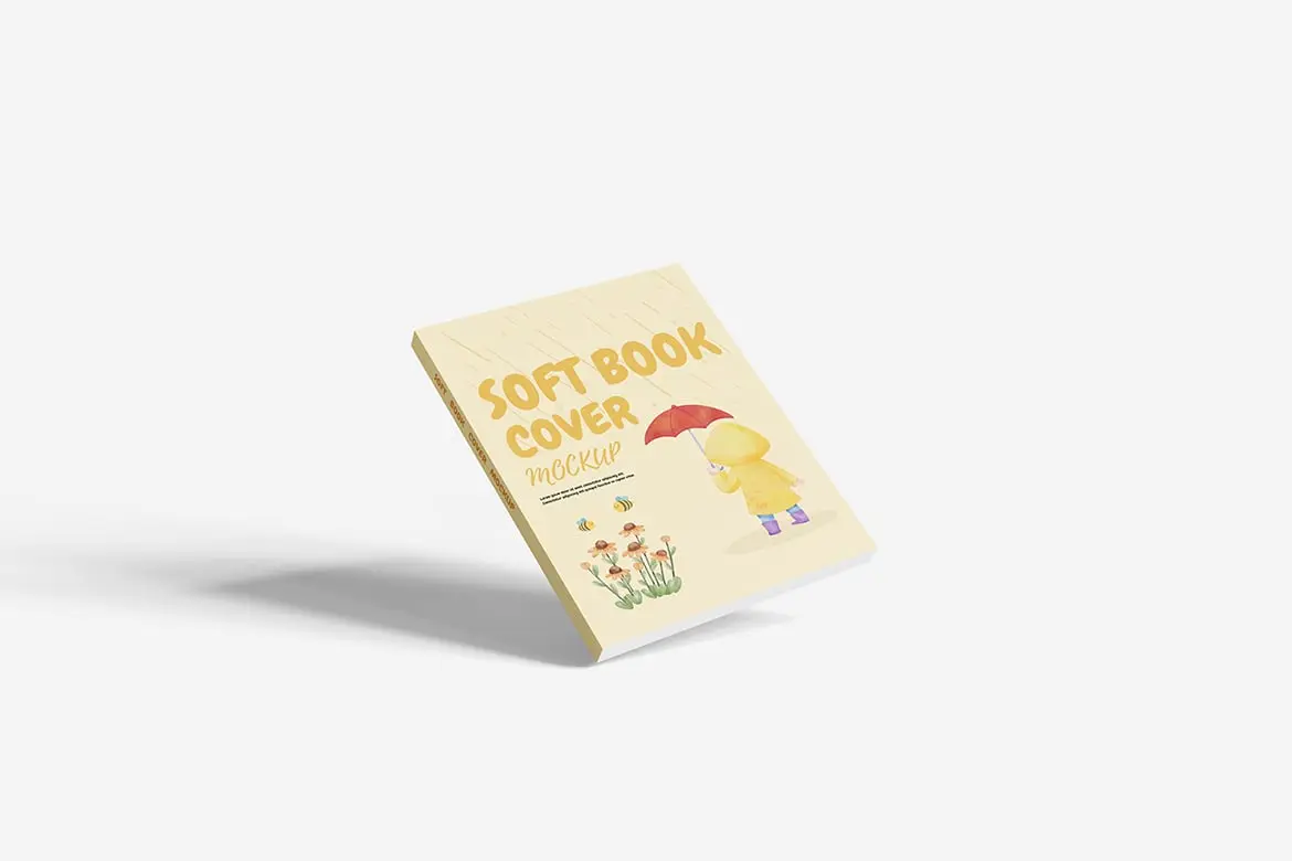 软封面书籍护封展示样机 Soft Book Cover Mockup