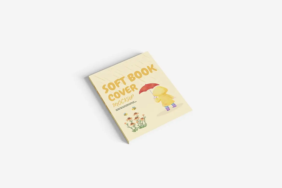 软封面书籍护封展示样机 Soft Book Cover Mockup