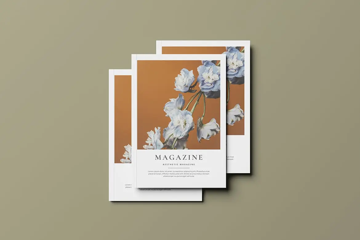杂志翻开内页展示样机 Magazine Mockup