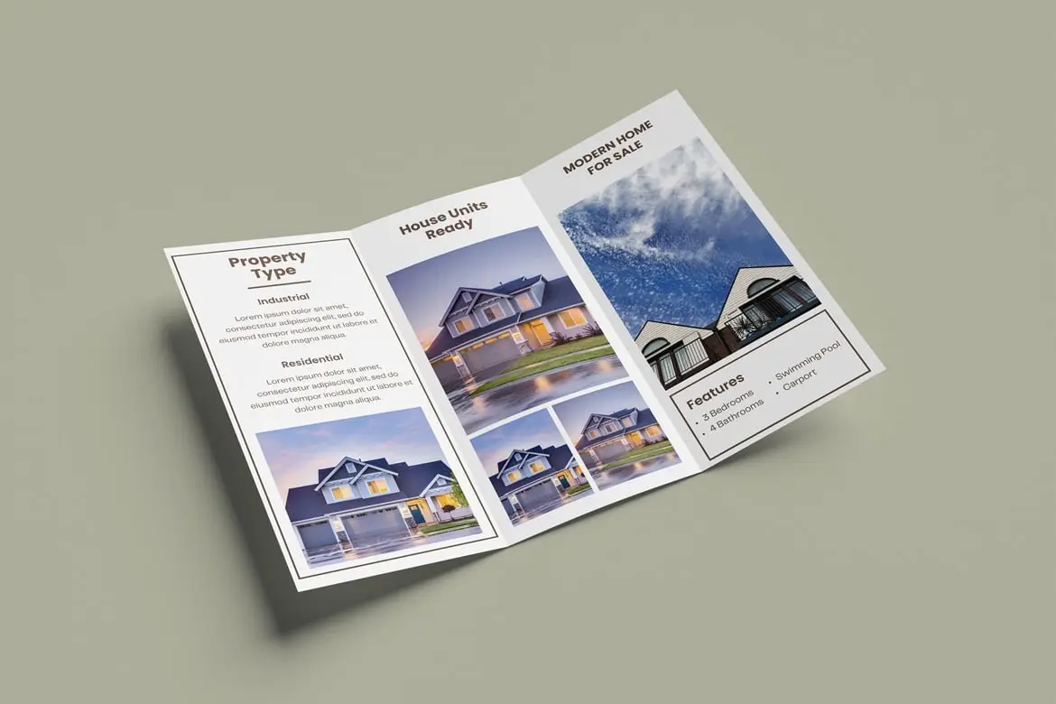 %title插图%num DL尺寸三折页宣传册设计样机 DL Tri-Fold Brochure Mockup