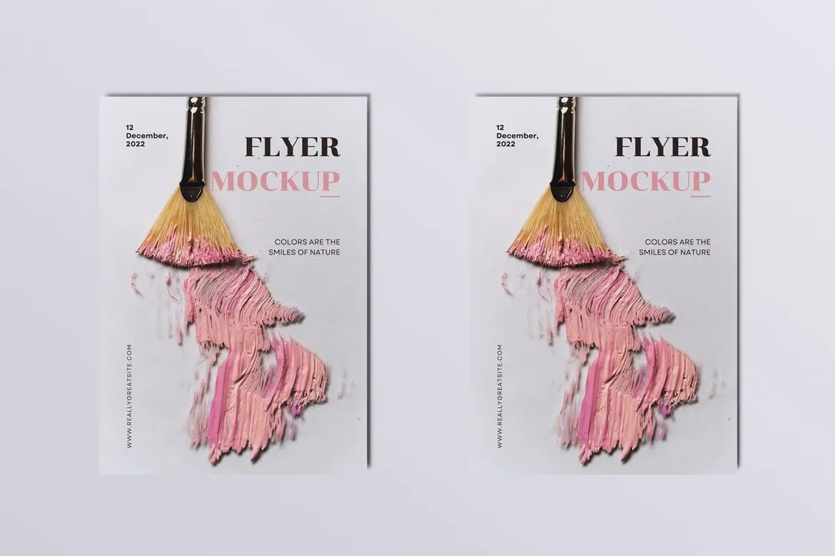 %title插图%num A5尺寸传单广告页设计样机 Flyer Mockup