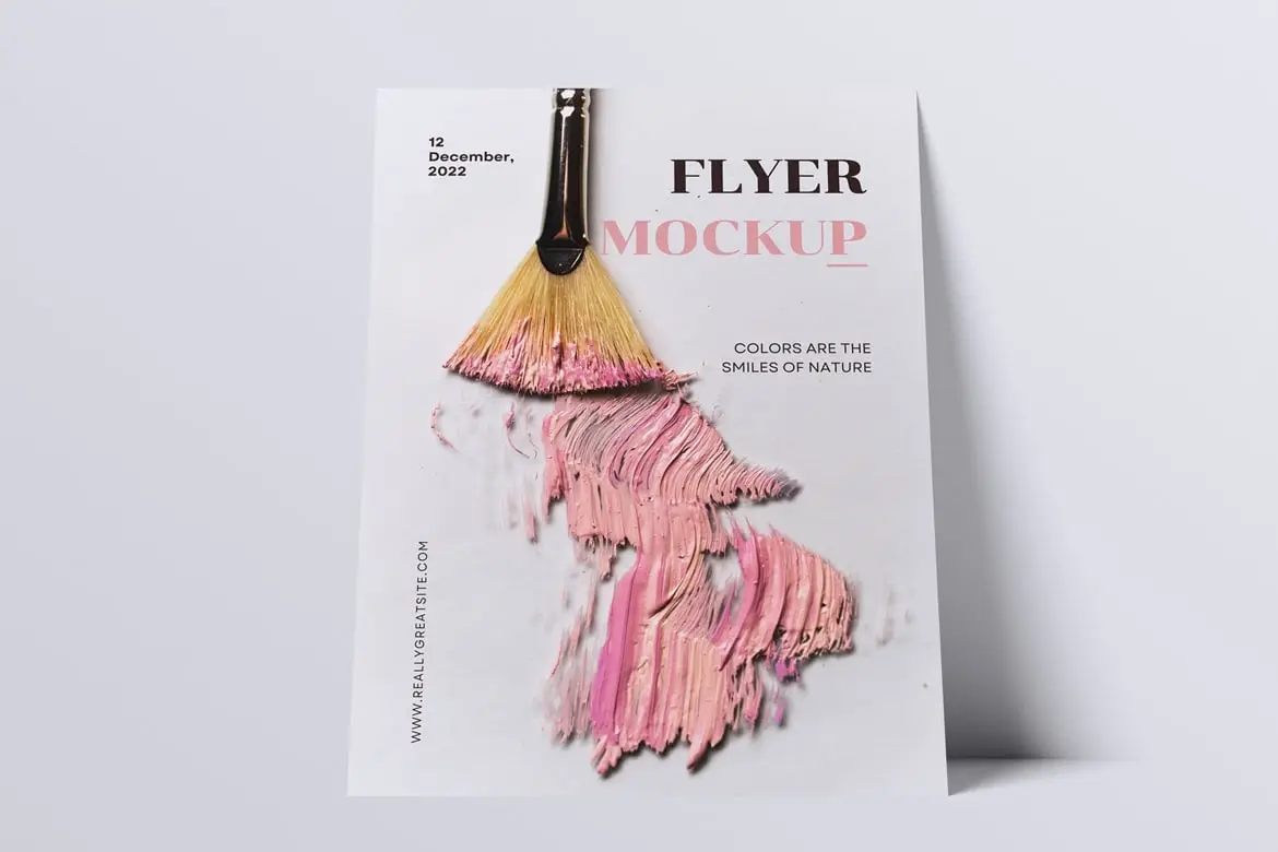 A5尺寸传单广告页设计样机 Flyer Mockup