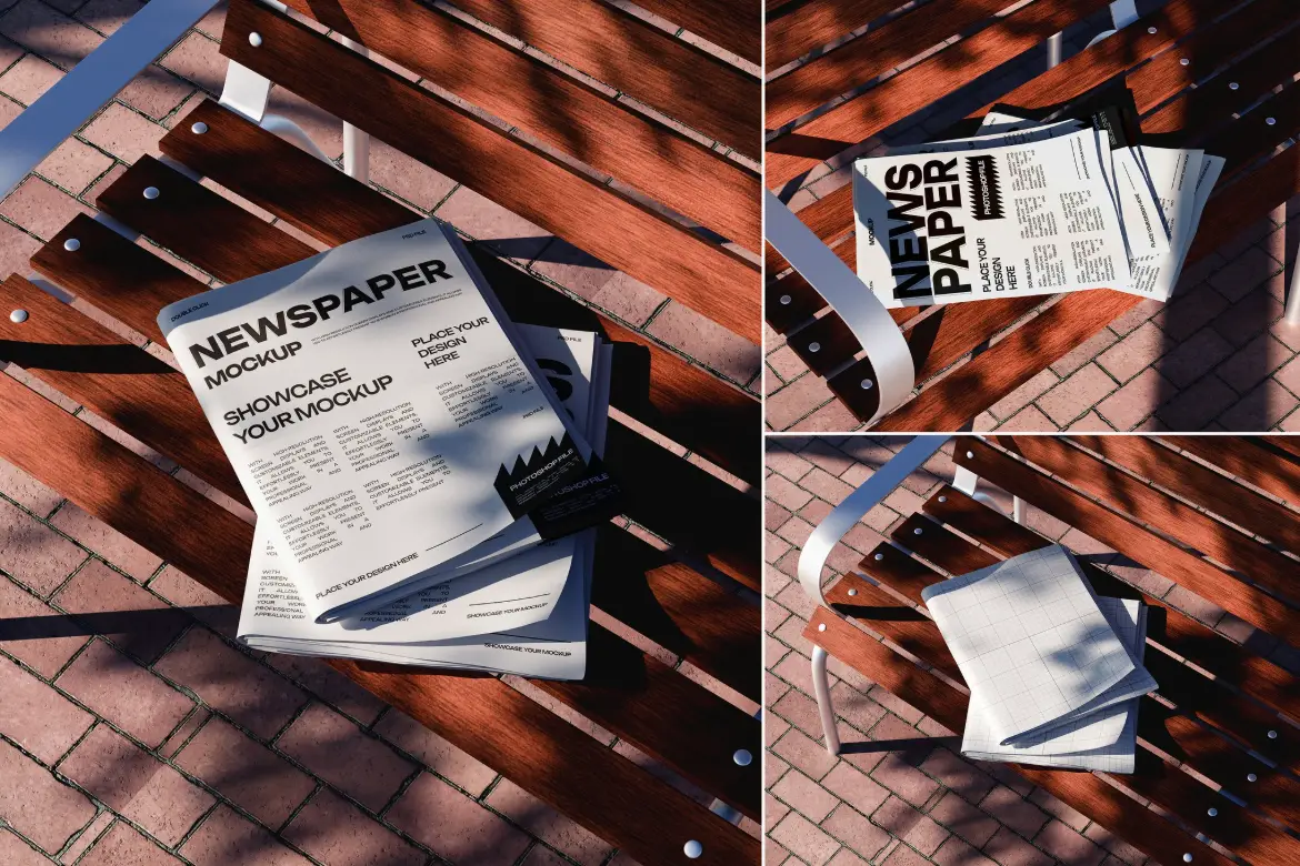 报纸版面印刷设计展示样机 Newspaper Mockup