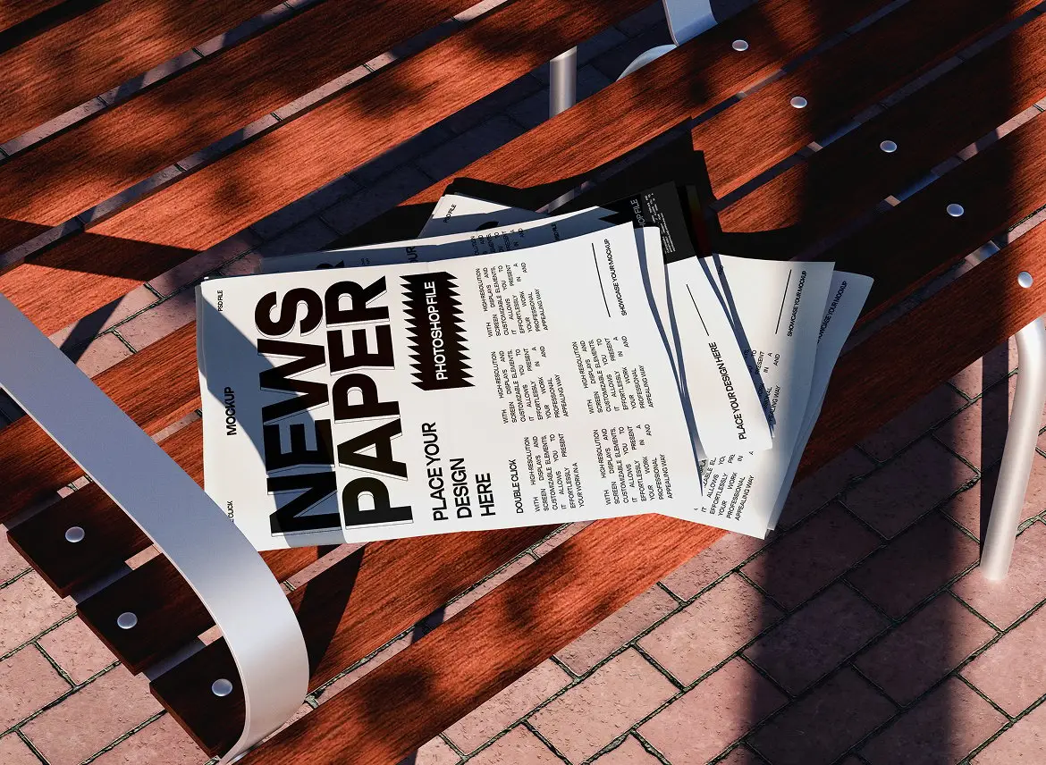 报纸版面印刷设计展示样机 Newspaper Mockup