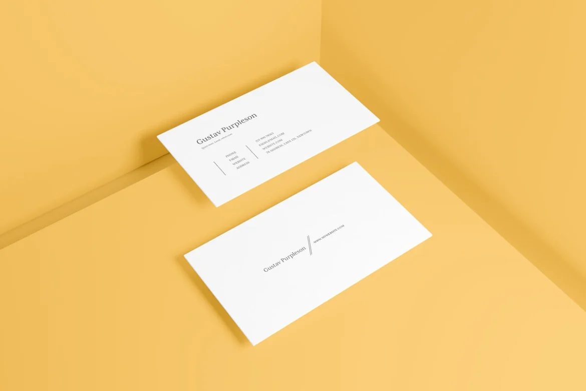 简约商务名片设计展示样机 Business Card Mockup