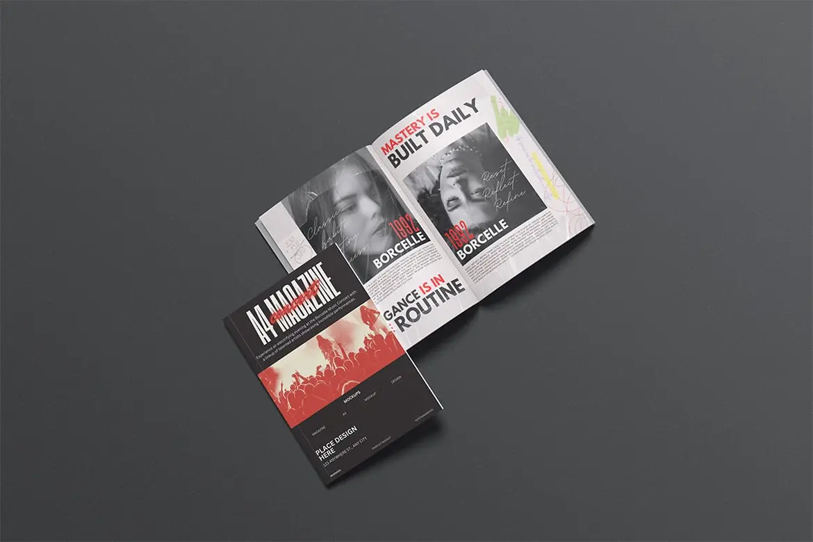 A4杂志期刊封面内页样机 A4 Magazine Mockup