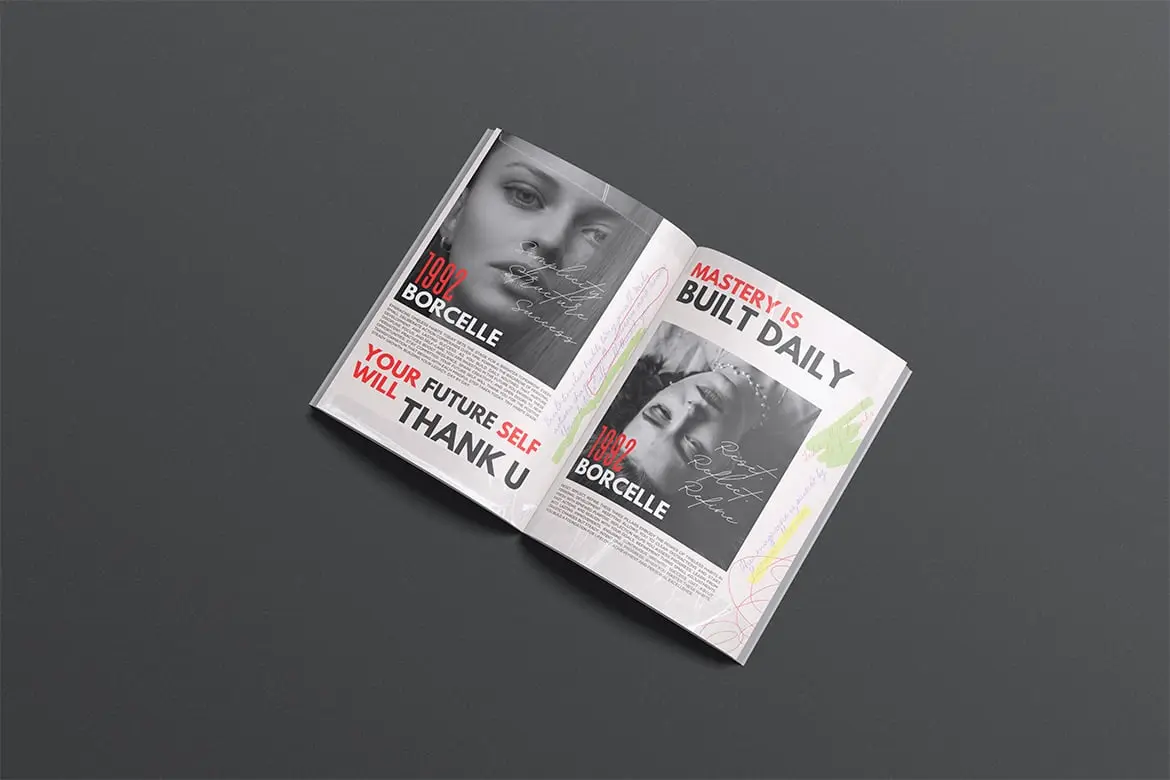 A4杂志期刊封面内页样机 A4 Magazine Mockup