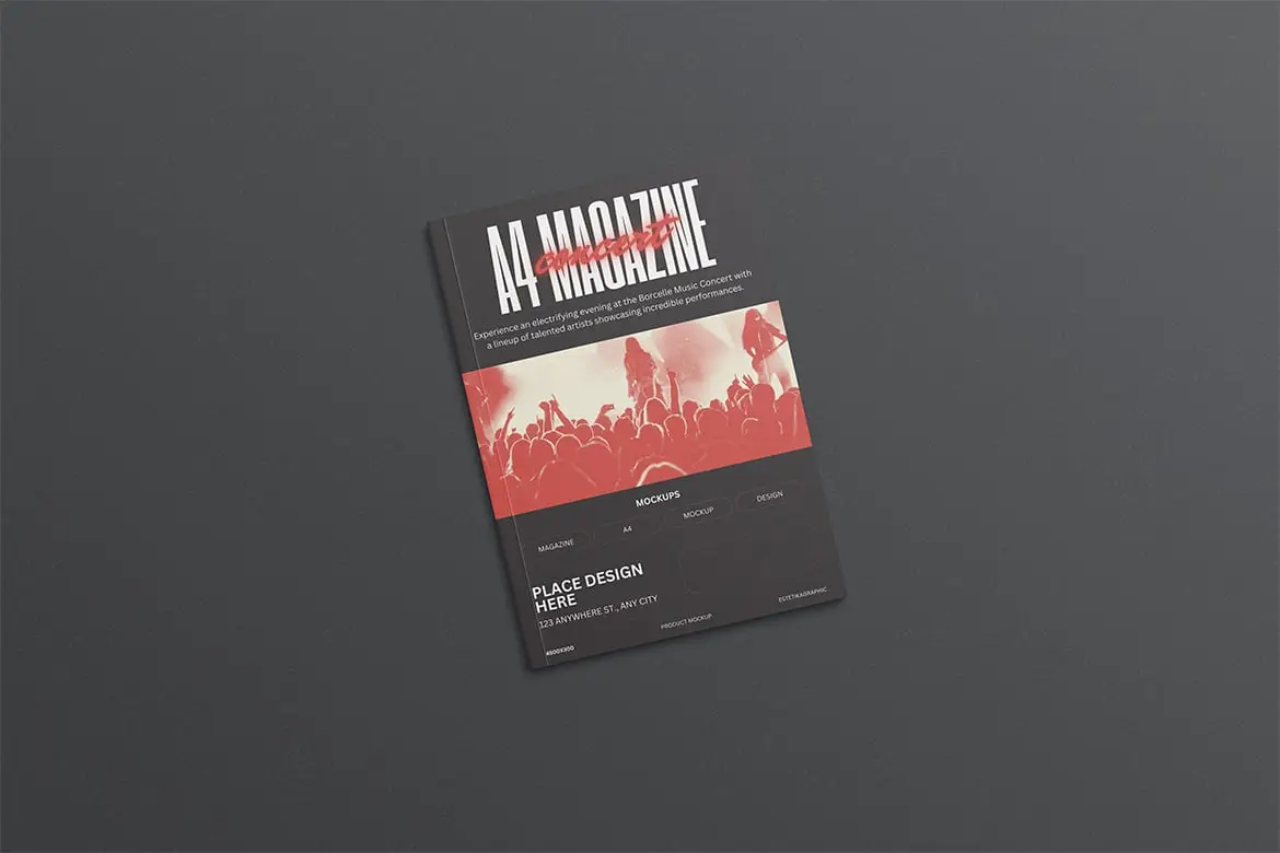 %title插图%num A4杂志期刊封面内页样机 A4 Magazine Mockup