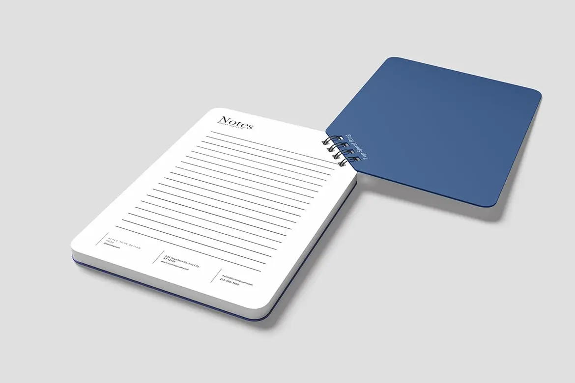 螺旋笔记本内页书写效果样机 Spiral Notebook Mockup