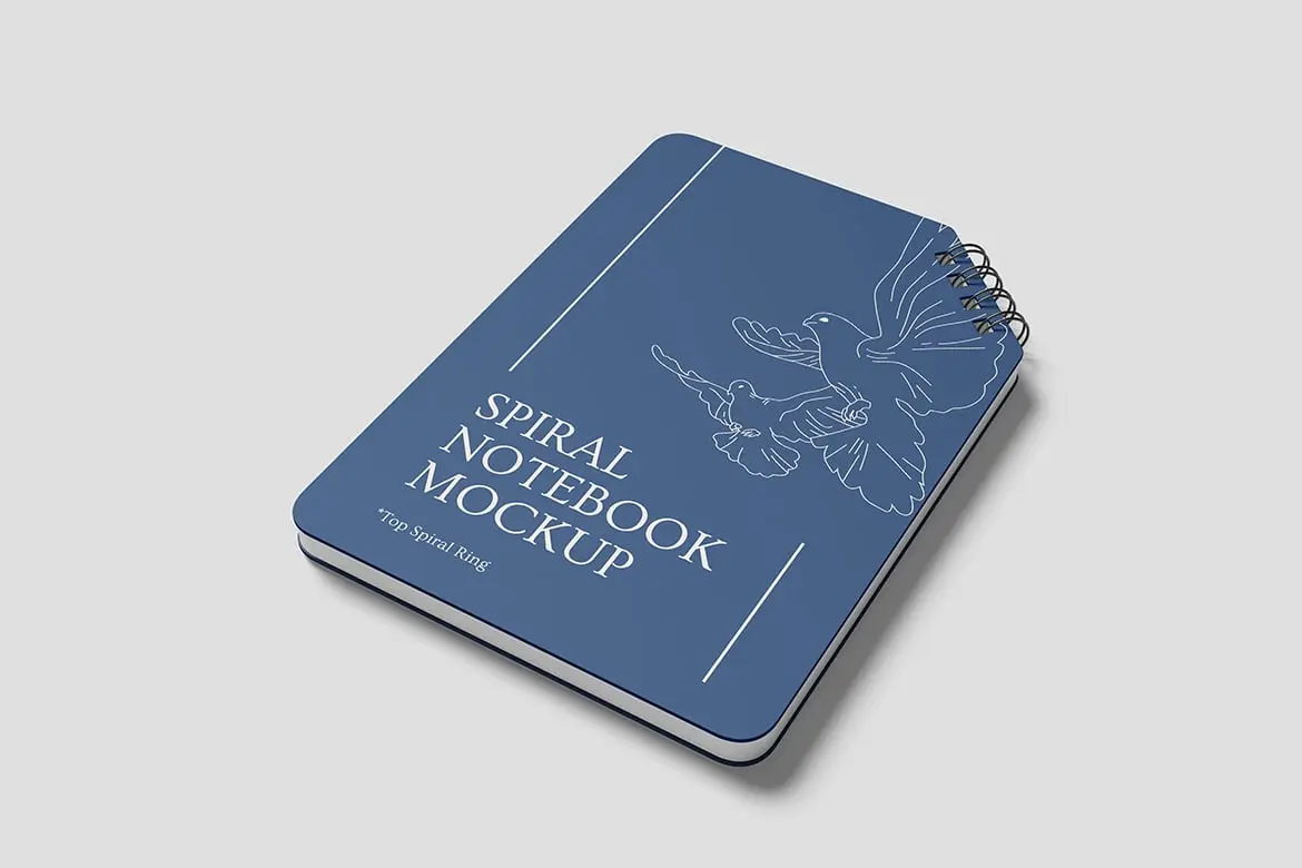 %title插图%num 螺旋笔记本内页书写效果样机 Spiral Notebook Mockup