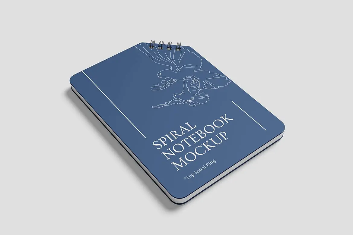 螺旋笔记本内页书写效果样机 Spiral Notebook Mockup