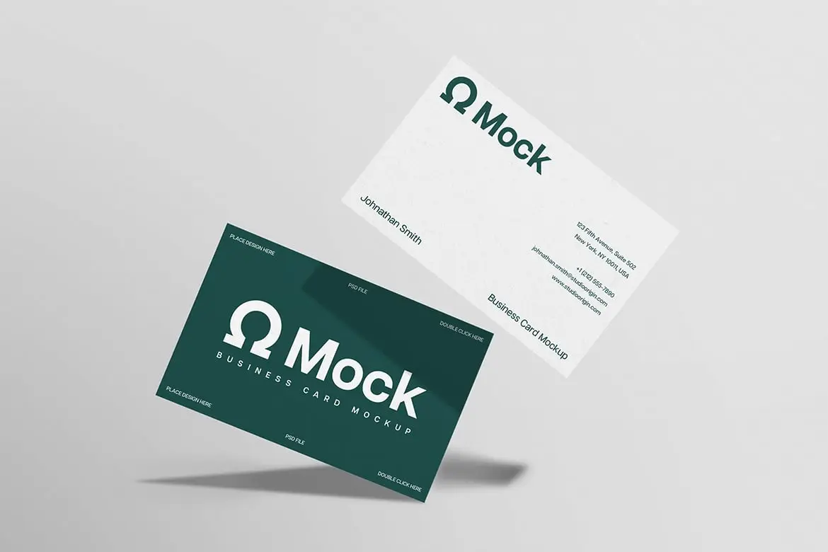 精致品牌身份名片质感样机 Refined Identity Business Card Mockup