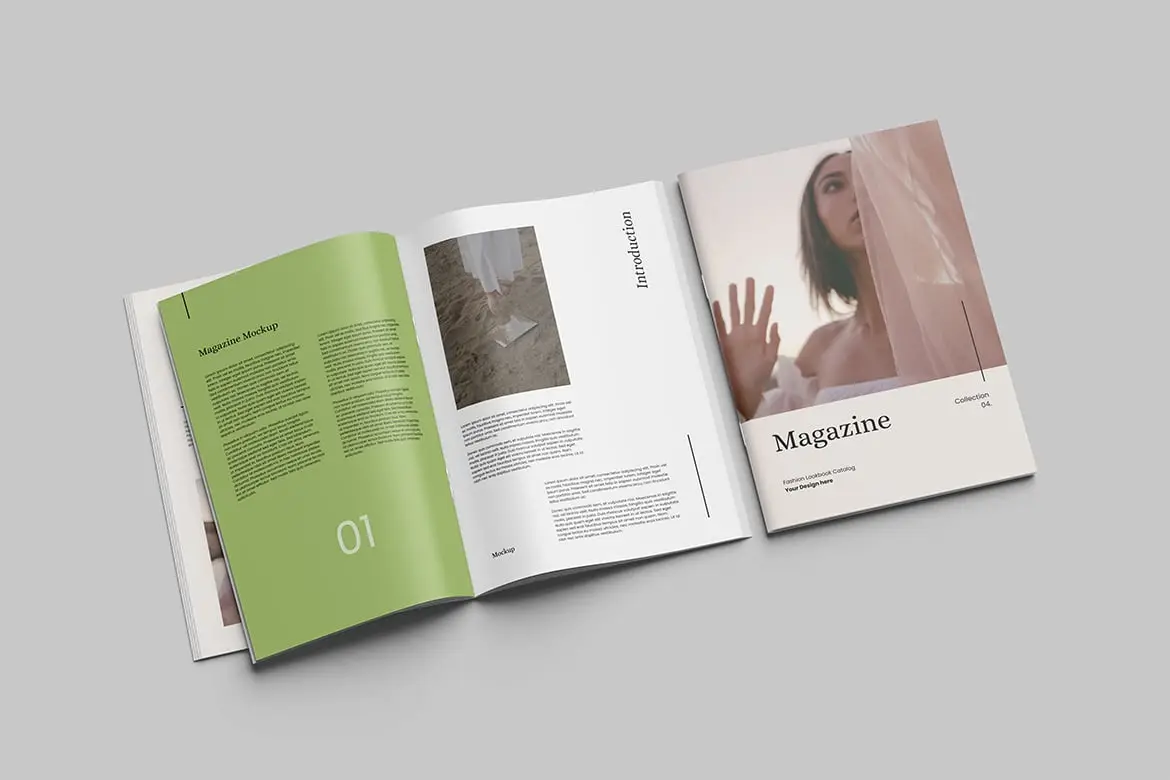 A4时尚杂志高级感版面样机 A4 Magazine Mockup