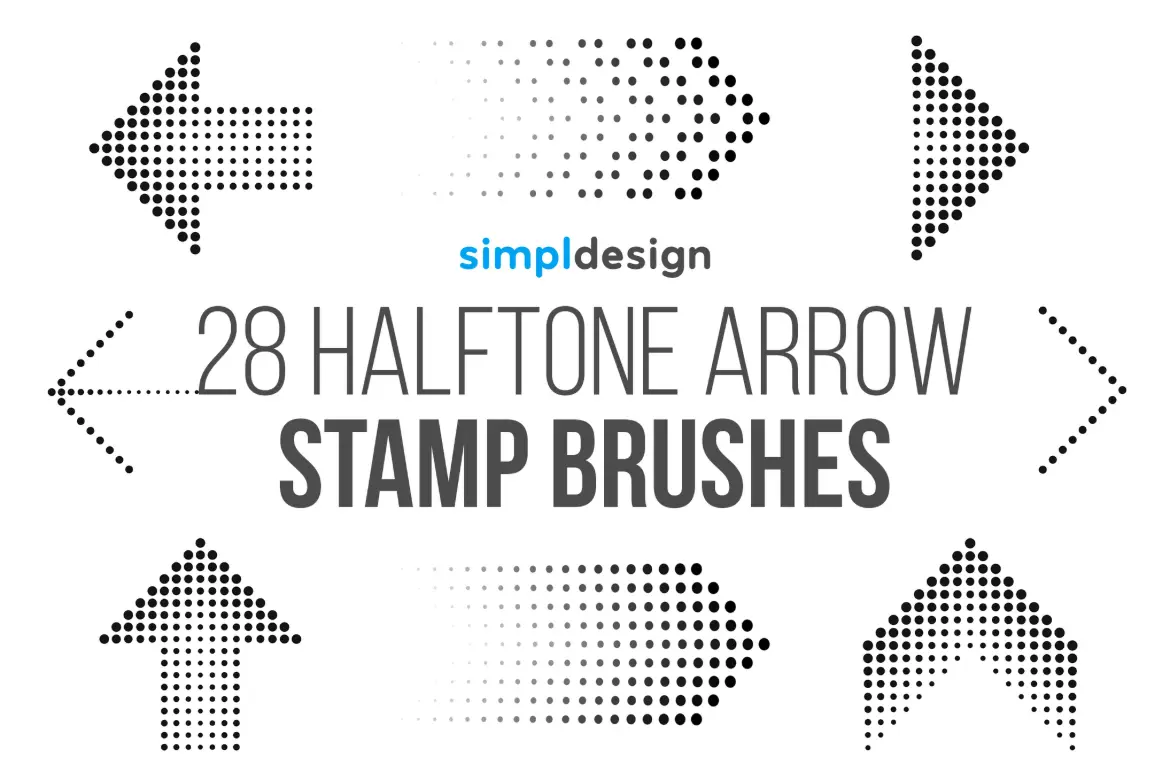 28 个印章半色调箭头 Photoshop 画笔