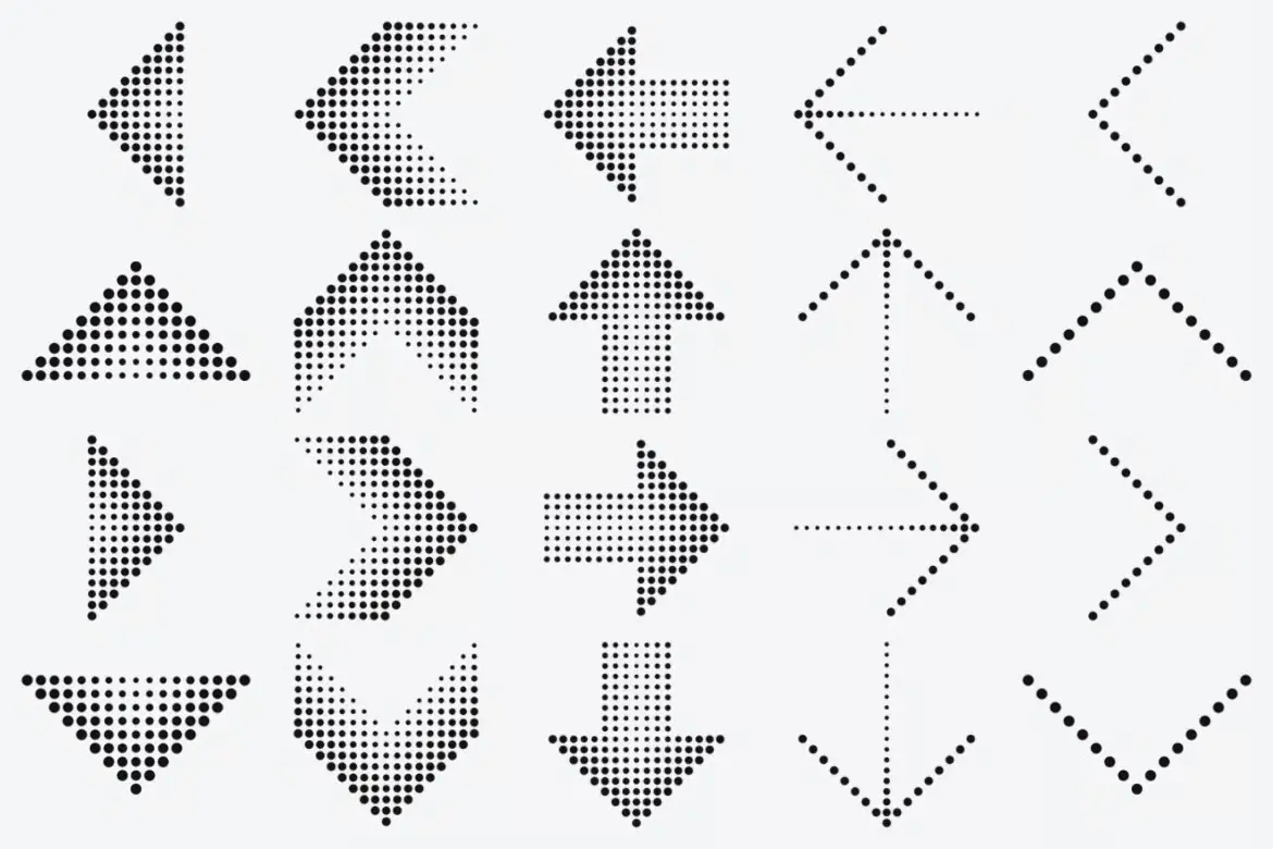 28 个印章半色调箭头 Photoshop 画笔