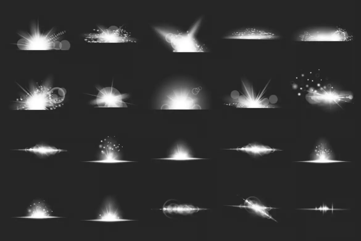 30 支邮票镜头光晕 Photoshop 画笔