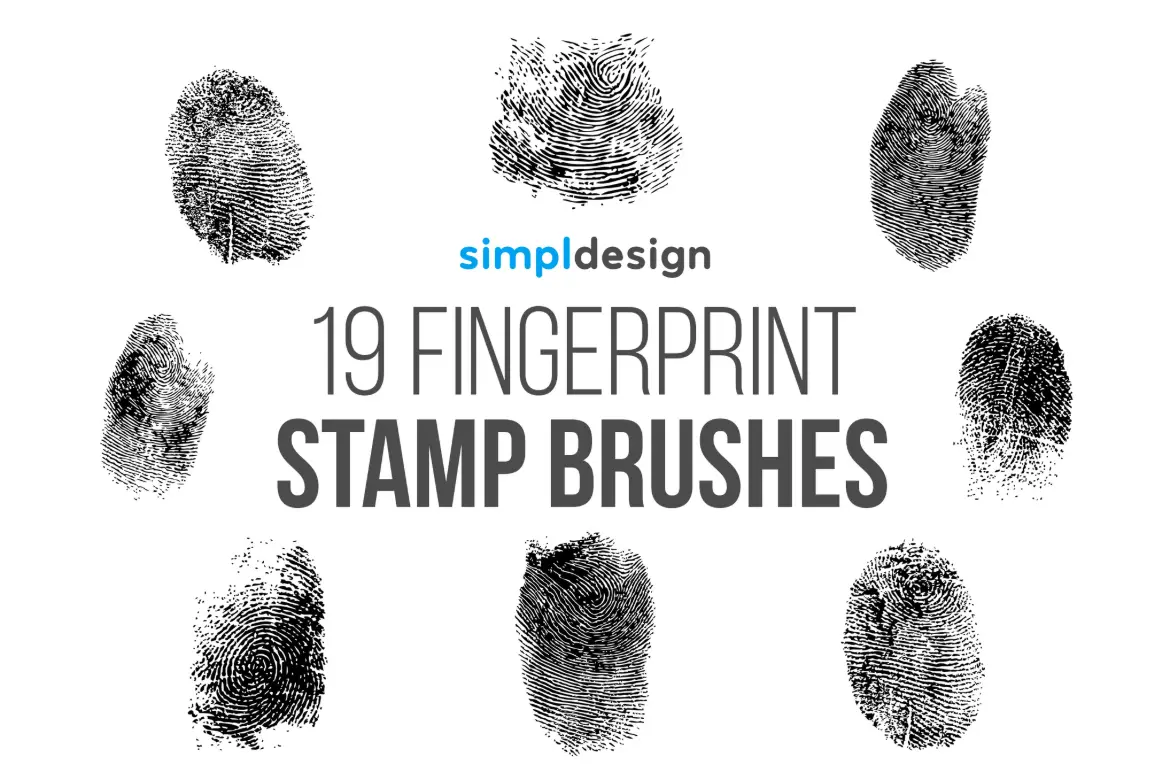 19 个邮票指纹 Photoshop 画笔