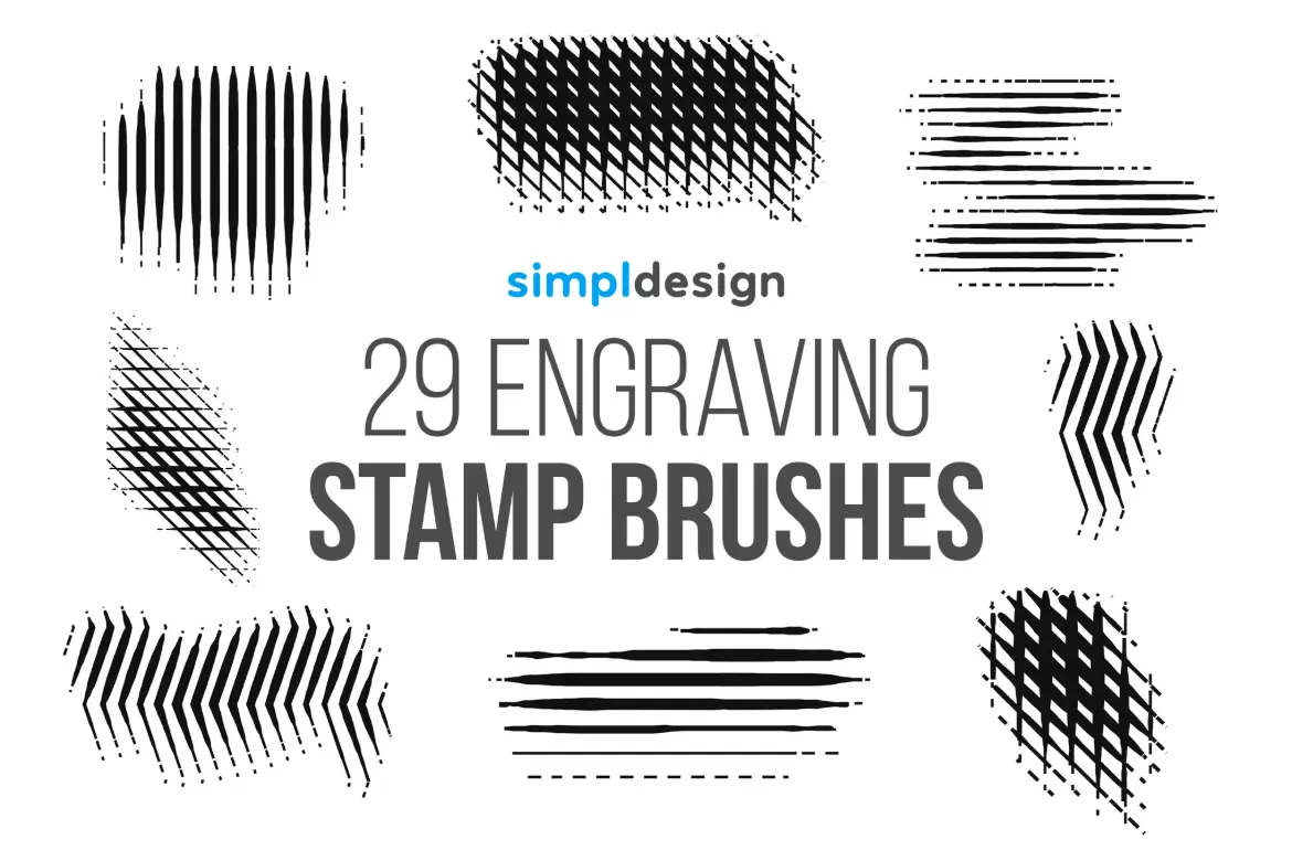 29 支邮票雕刻 Photoshop 画笔