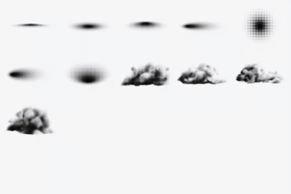 28 个邮票抽象半色调 Photoshop 画笔