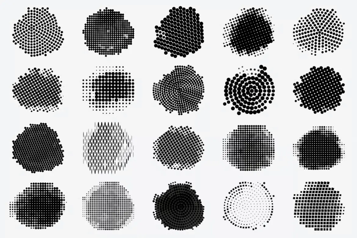 54 张印章半色调圆形 Photoshop 画笔