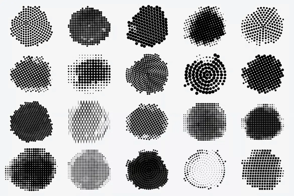 54 张印章半色调圆形 Photoshop 画笔