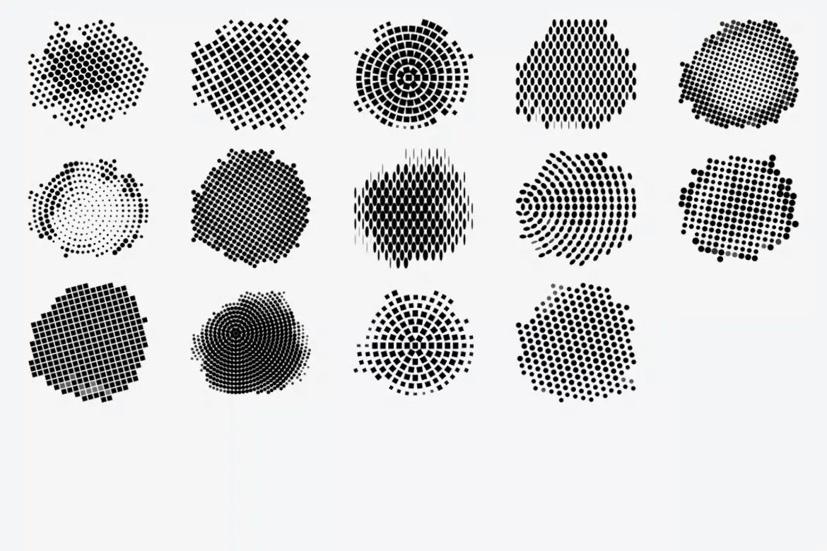 %title插图%num 54 张印章半色调圆形 Photoshop 画笔