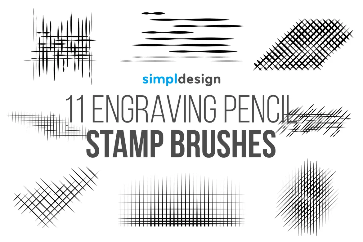 11 支邮票雕刻铅笔 Photoshop 画笔