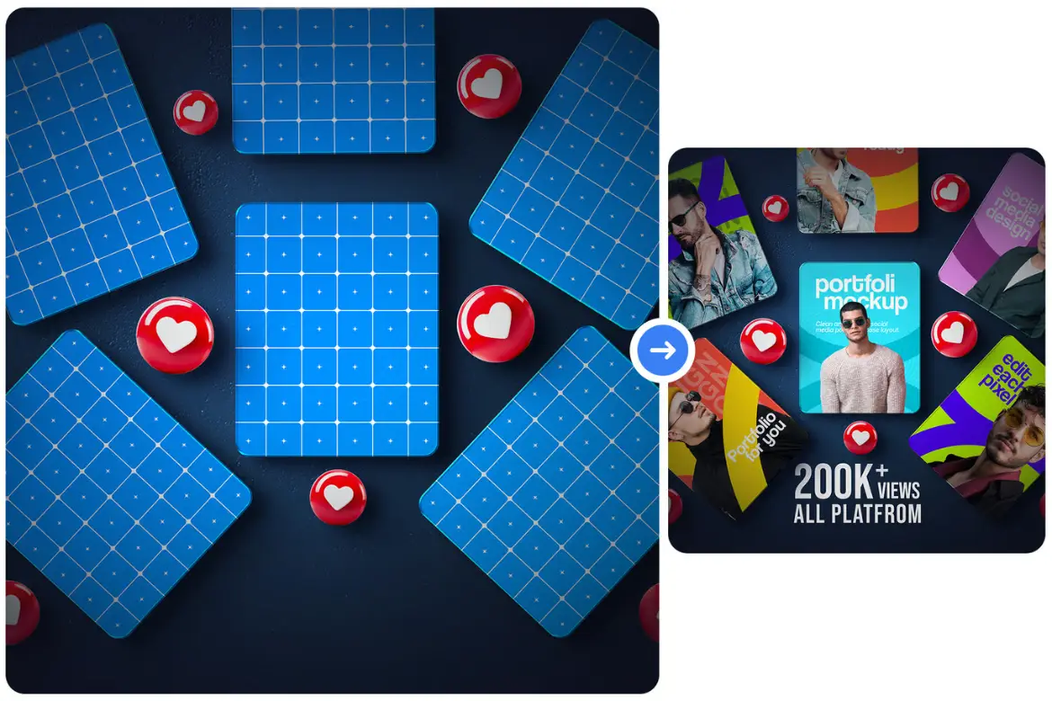 %title插图%num 作品集展示样板社交媒体模板