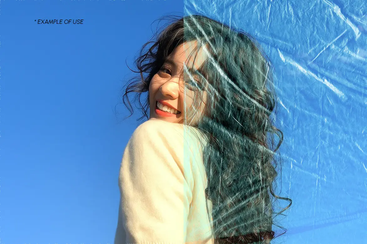 10 种蓝色塑料皱纹纹理