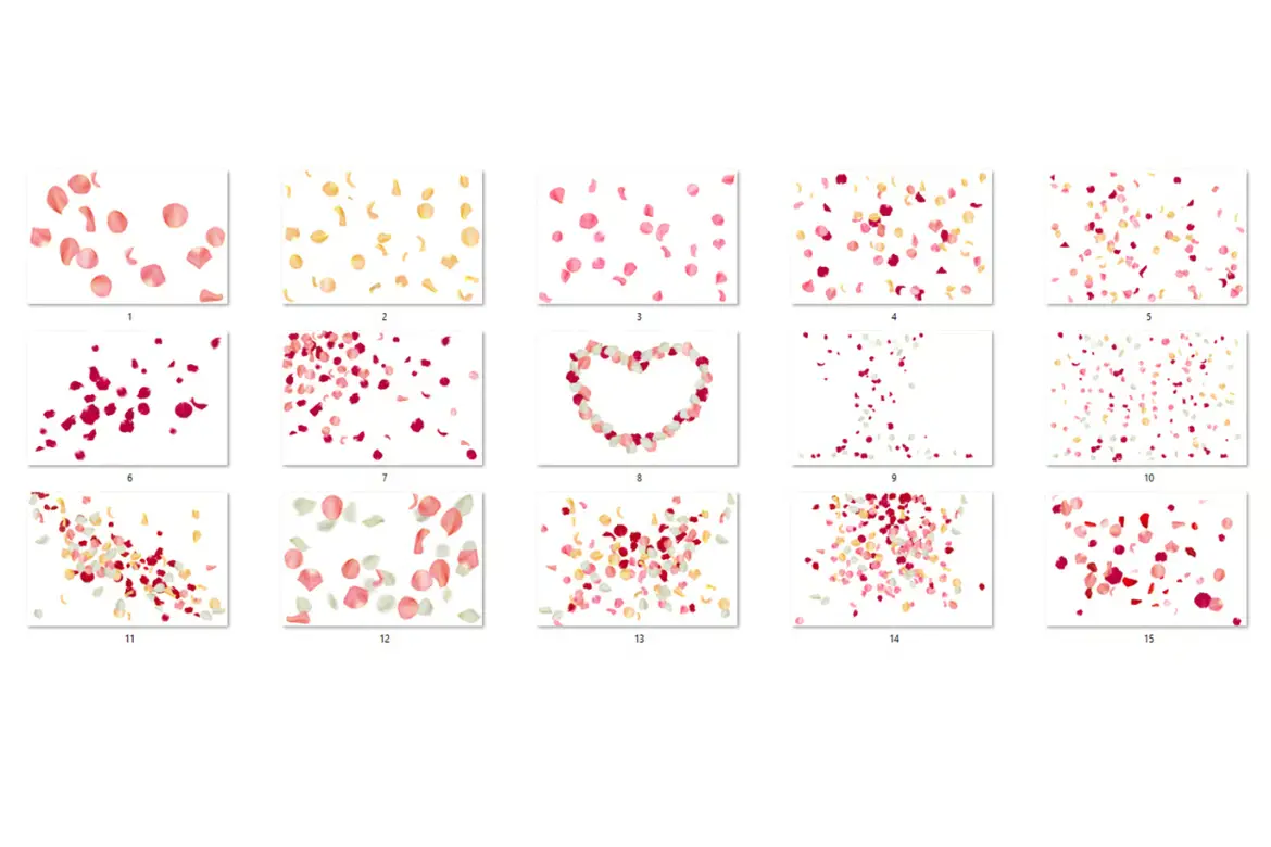 %title插图%num 15 个多彩玫瑰花瓣叠加层