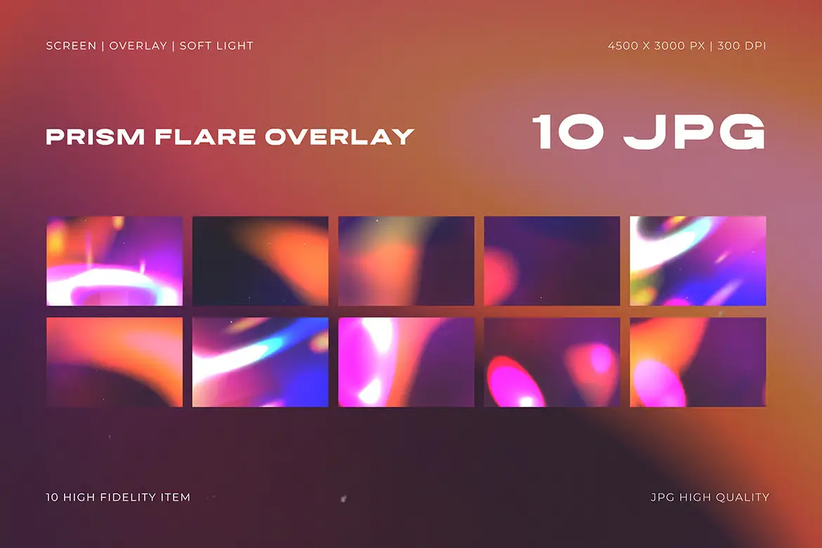 10款棱镜耀斑叠加纹理