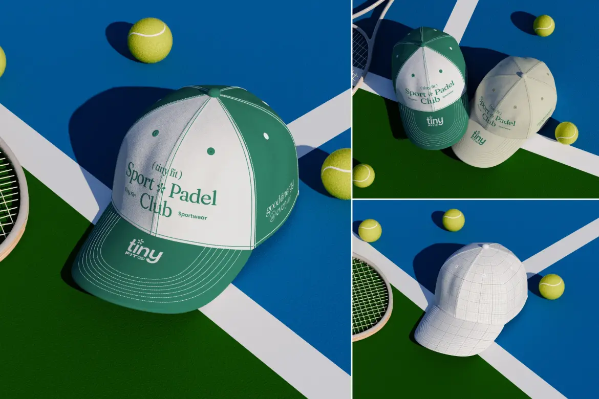 球场上的棒球帽模型