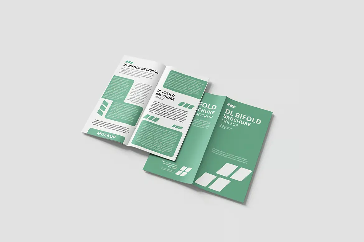 DL 双折叠宣传册模型