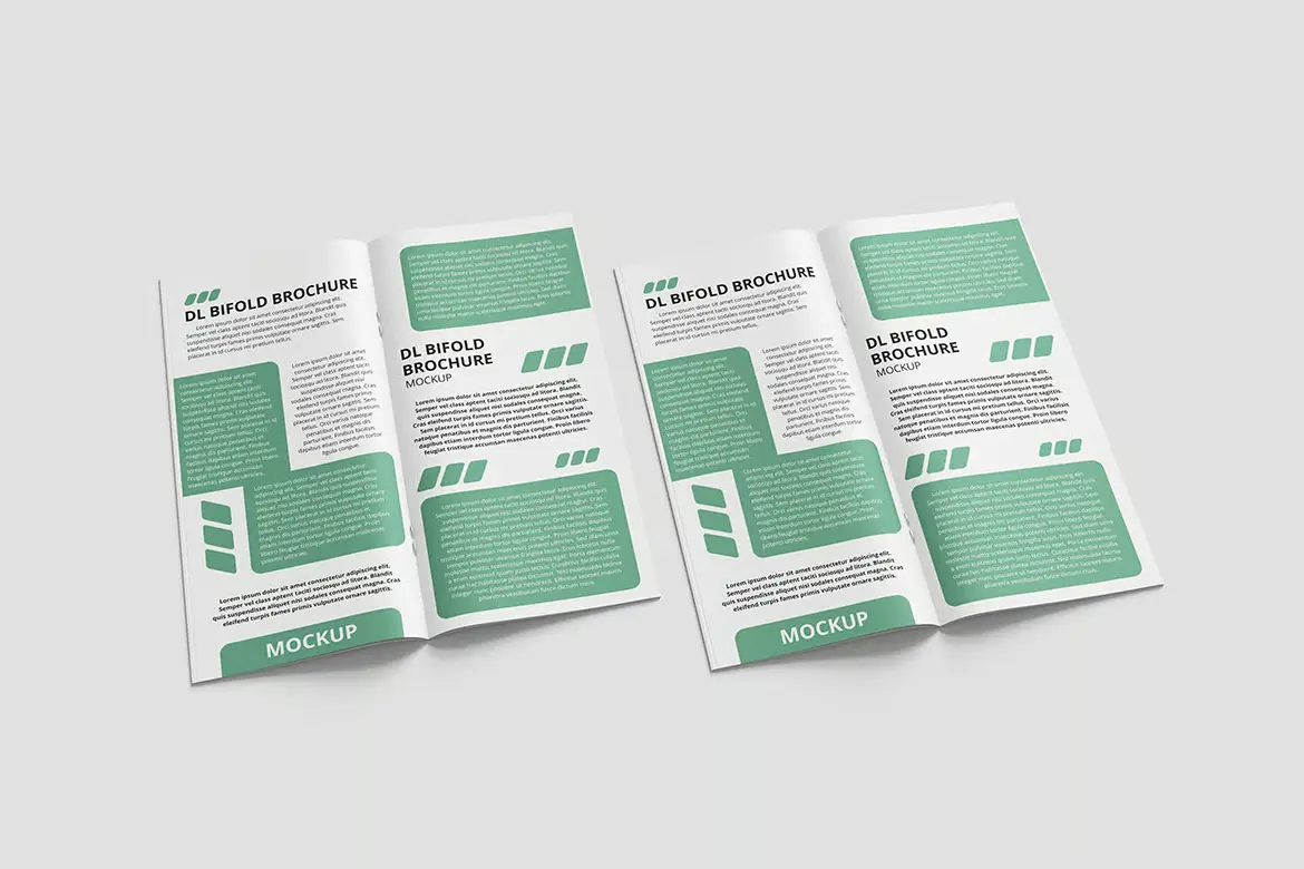 DL 双折叠宣传册模型