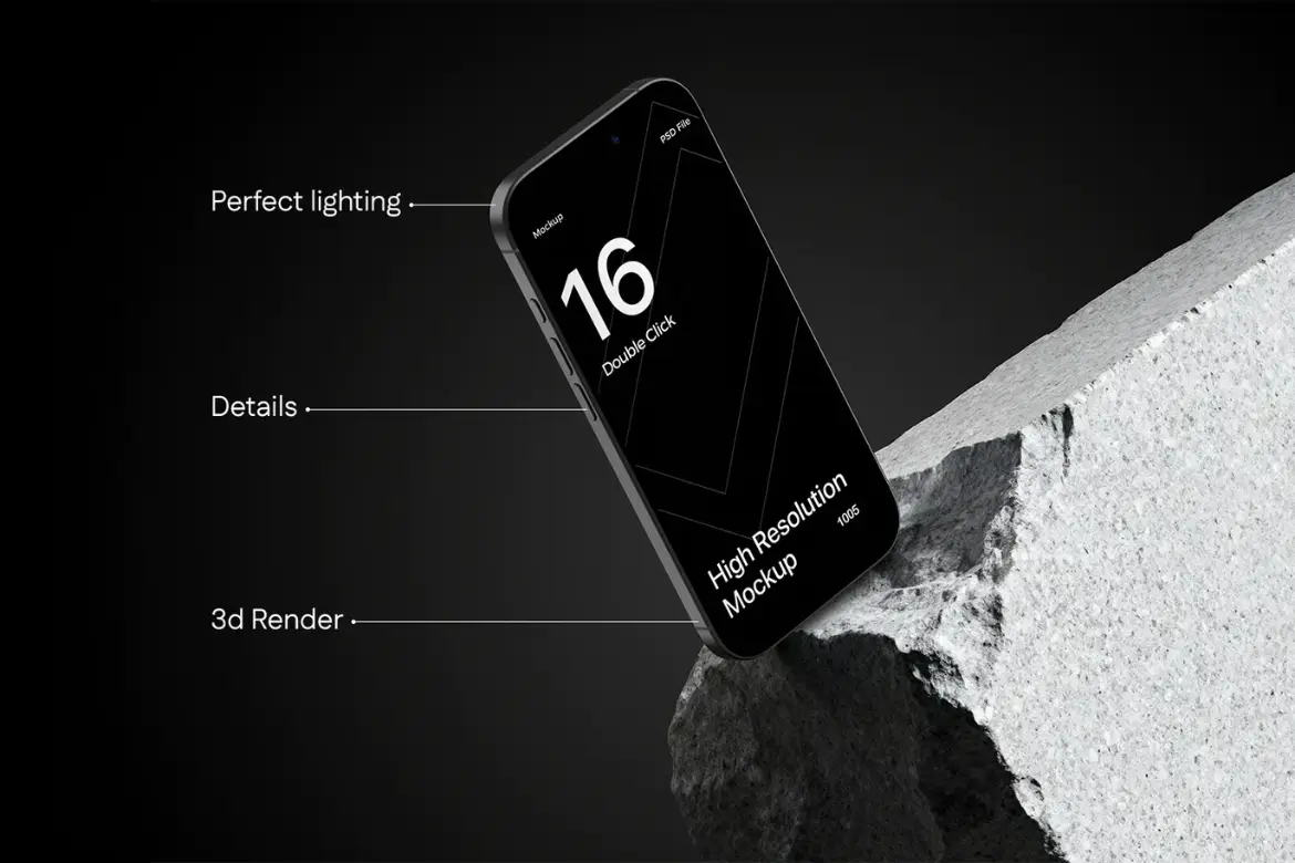 iPhone 16 Pro Max 岩石模型