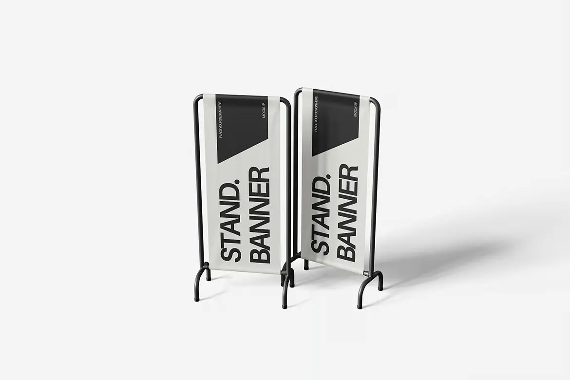 4套展台横幅展示模型PSD样机模版