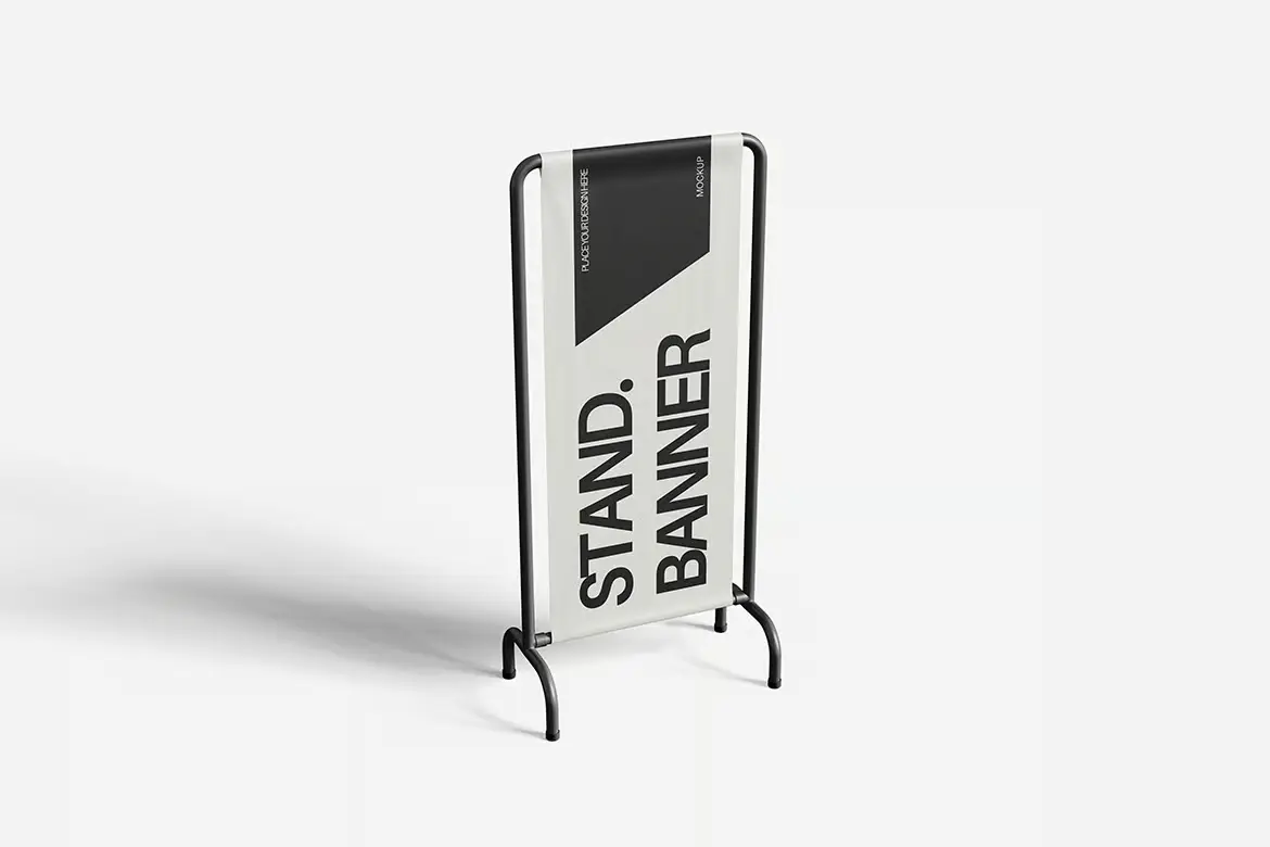 4套展台横幅展示模型PSD样机模版