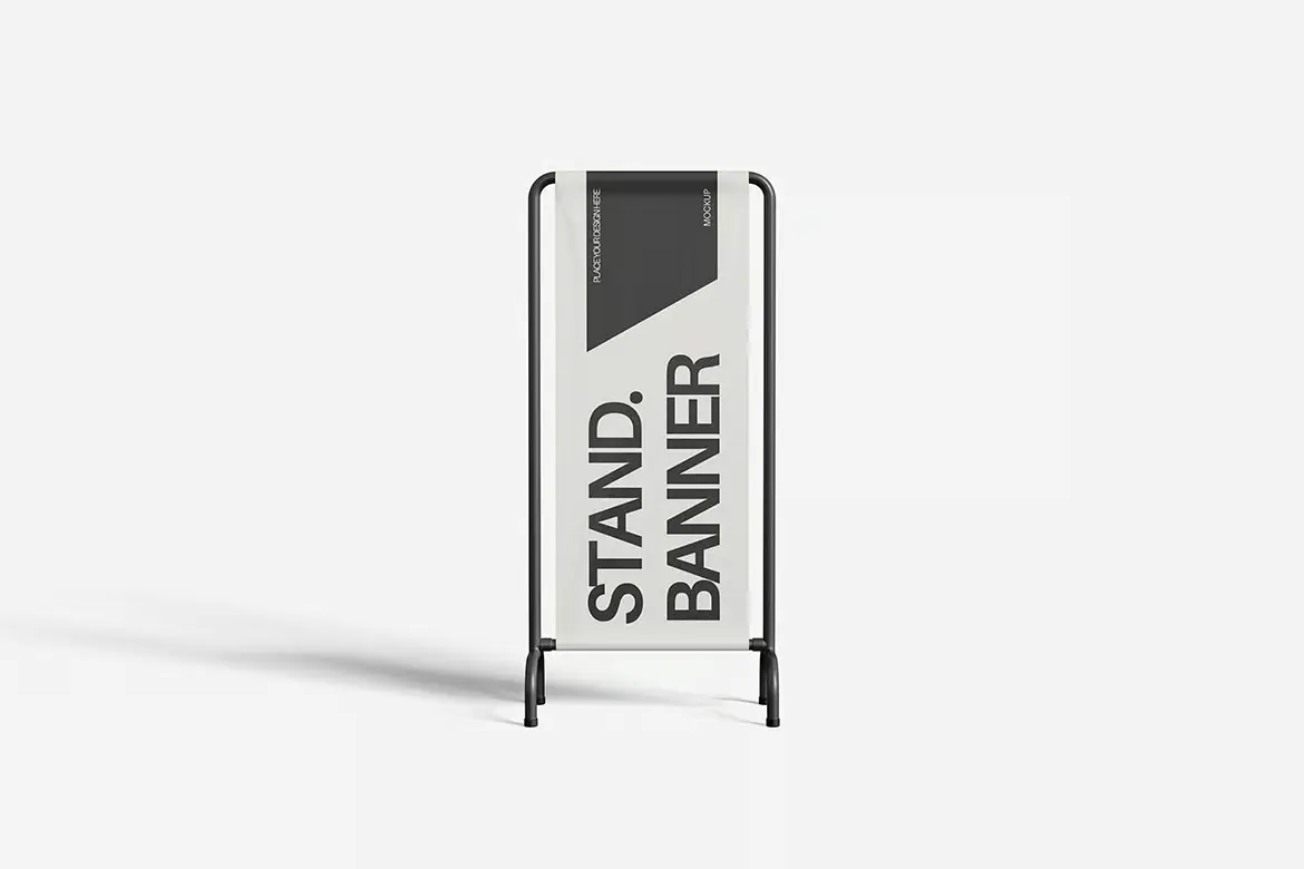 4套展台横幅展示模型PSD样机模版