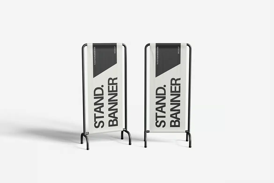 4套展台横幅展示模型PSD样机模版