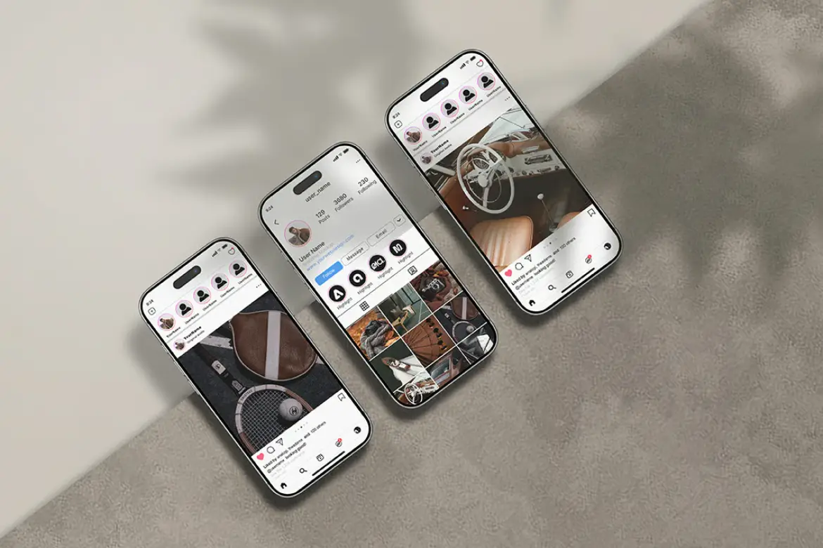 5套高分辨率Instagram帖子样机PSD模版