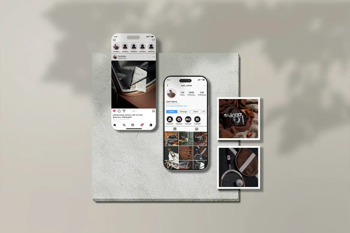 5套高分辨率Instagram帖子样机PSD模版