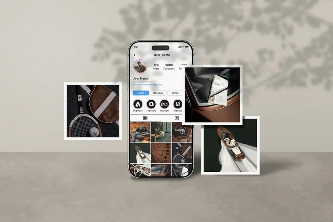 5套高分辨率Instagram帖子样机PSD模版