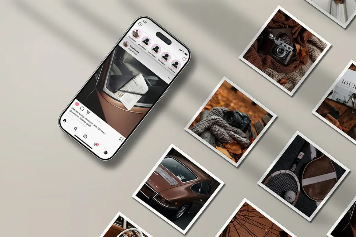 %title插图%num 5套高分辨率Instagram帖子样机PSD模版