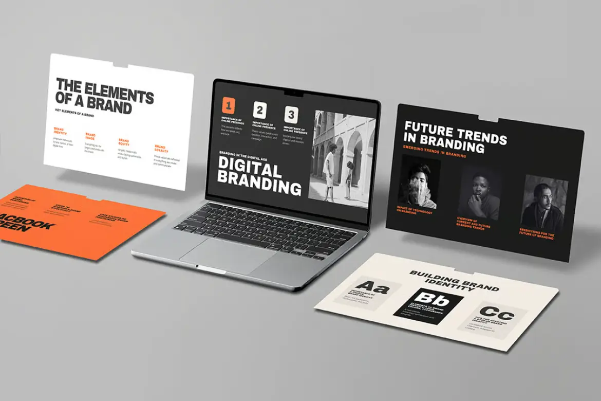 4套Macbook屏幕模型PSD样机