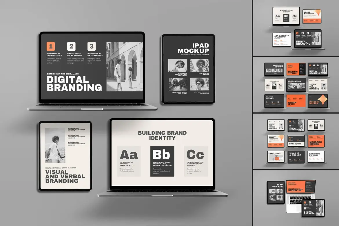 5套Macbook+iPad组合样机PSD模版