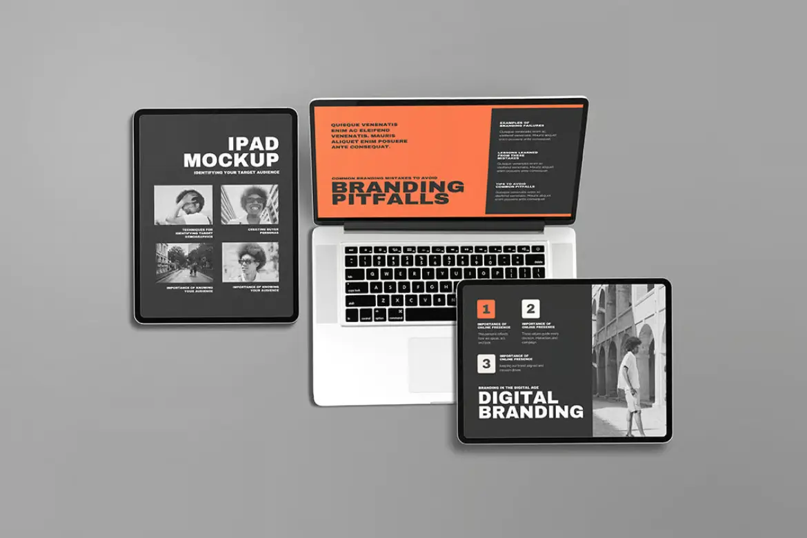 5套Macbook+iPad组合样机PSD模版