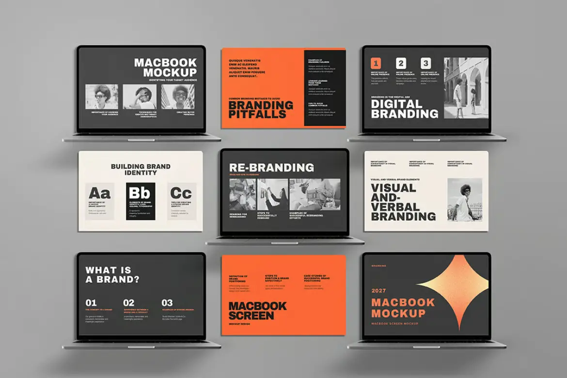 5套Macbook+iPad组合样机PSD模版