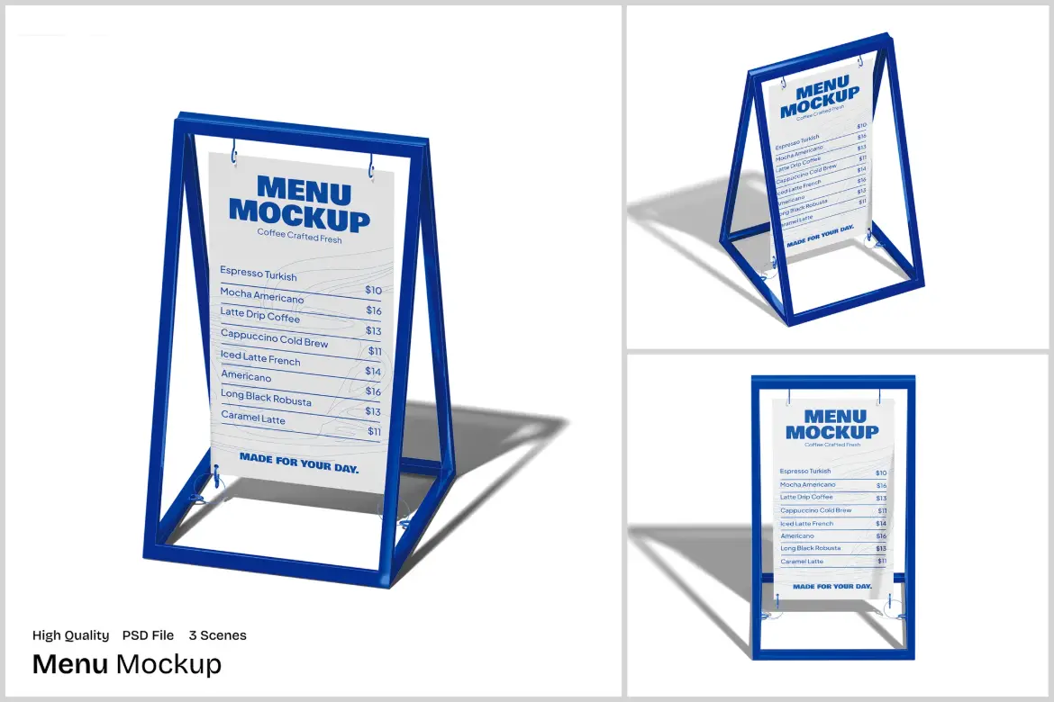 3套高质量菜单模型PSD样机